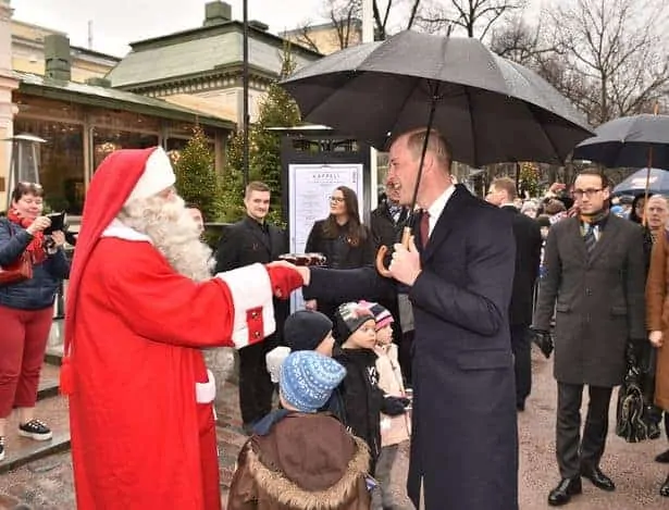 O Príncipe Willian encontrando o Papai Noel