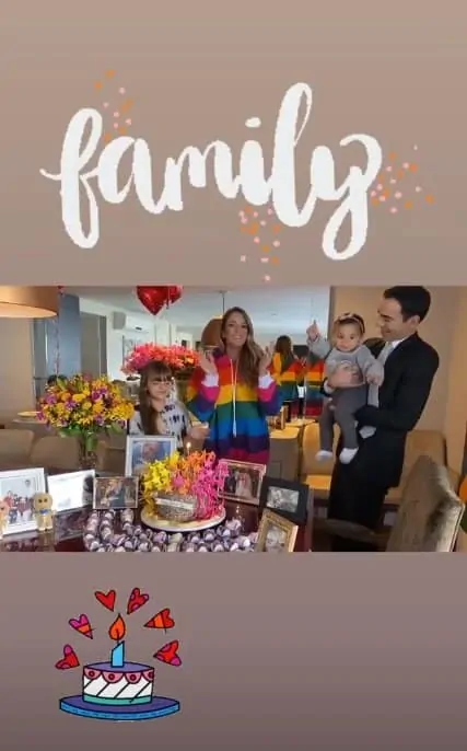 Ticiane Pinheiro no aniversário com a família