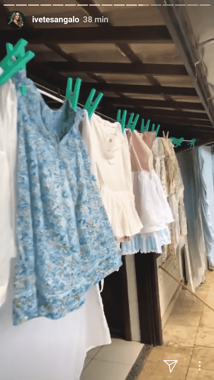 Veveta publicou as roupas do enxoval secando no varal
