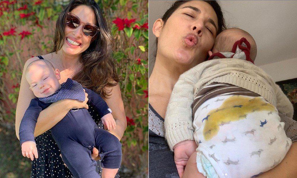 Giselle Itié com seu bebê em duas fotos sinceras