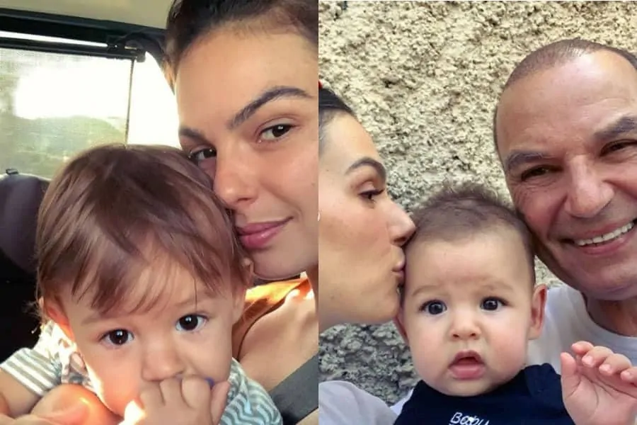 Isis Valverde em fotos com seu bebê e com o pai