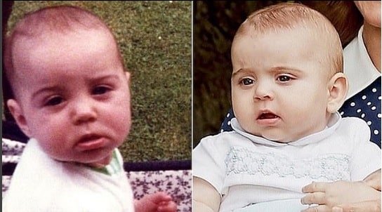 A duquesa Kate Middleton e o príncipe Louis são muito parecidos