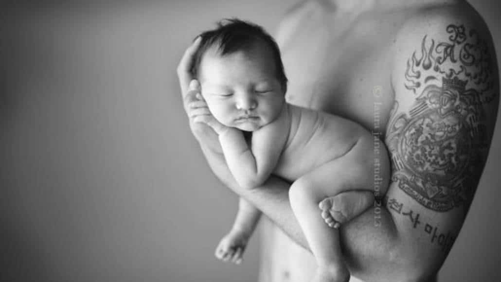 Fotos incríveis do bebê com o pai