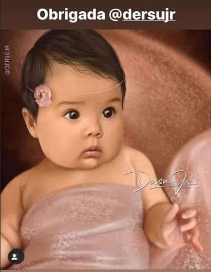 Pintura digital feita da bebê de Tatá Werneck
