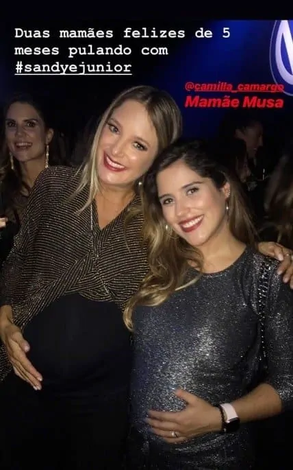 Com cinco meses de gravidez a apresentadora Ticiane Pinheiro e a atriz Camilla Camargo