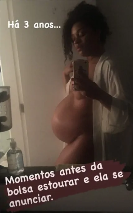 Juliana Alves antes de entrar em trabalho de parto