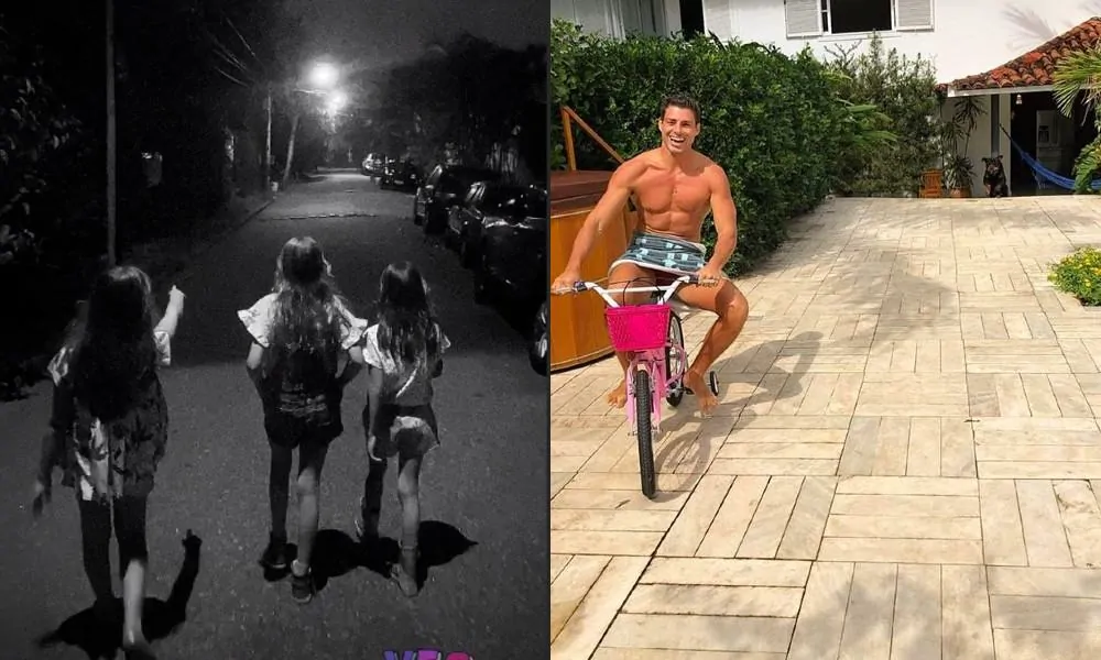 Filha de Cauã Reymond e Grazi Massaferano condomínio do pai e o ator da bicicleta dela