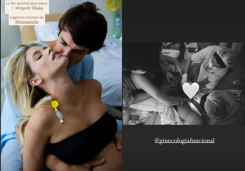 Carol Dias revelou foto do nascimento da filha com Kaká