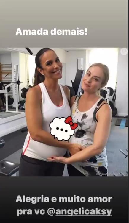 Ivete Sangalo grávida de gêmeas e Angélica com sua barriga falsa