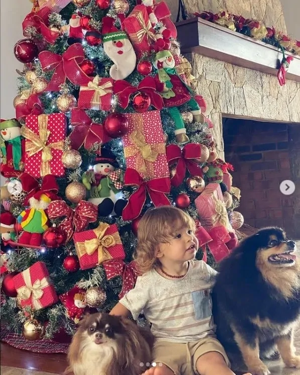 Filho de Isis Valverde e a árvore de Natal da família