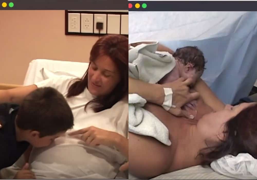 Claudia Raia grávida e logo após o parto