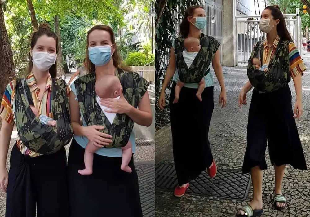 Nathalia Dill com sua irmã e os respectivos filhos
