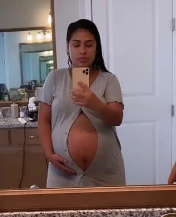 Simone com 38 semanas de gravidez
