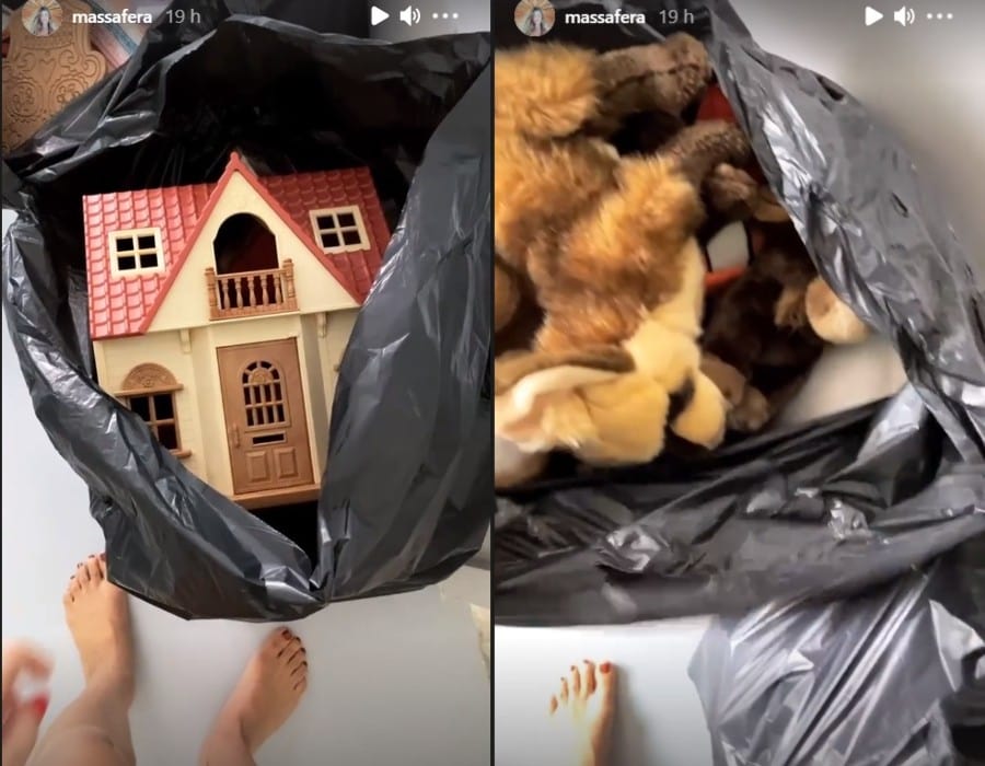 Brinquedos que a filha de Grazi Massafera separou para doação