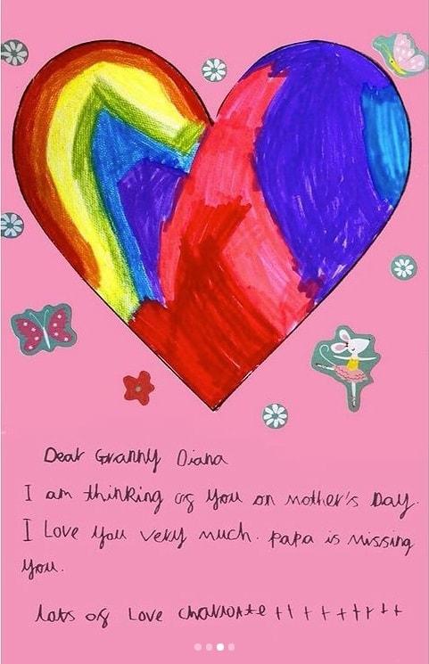 Carta de Charlotte para Diana mostrada por Kate Middleton