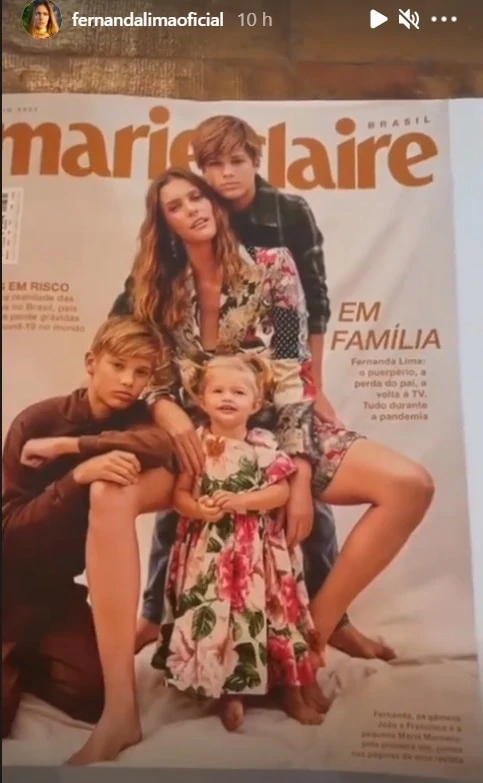 Fernanda Lima e seus filhos com Rodrigo Hilbert em foto rara