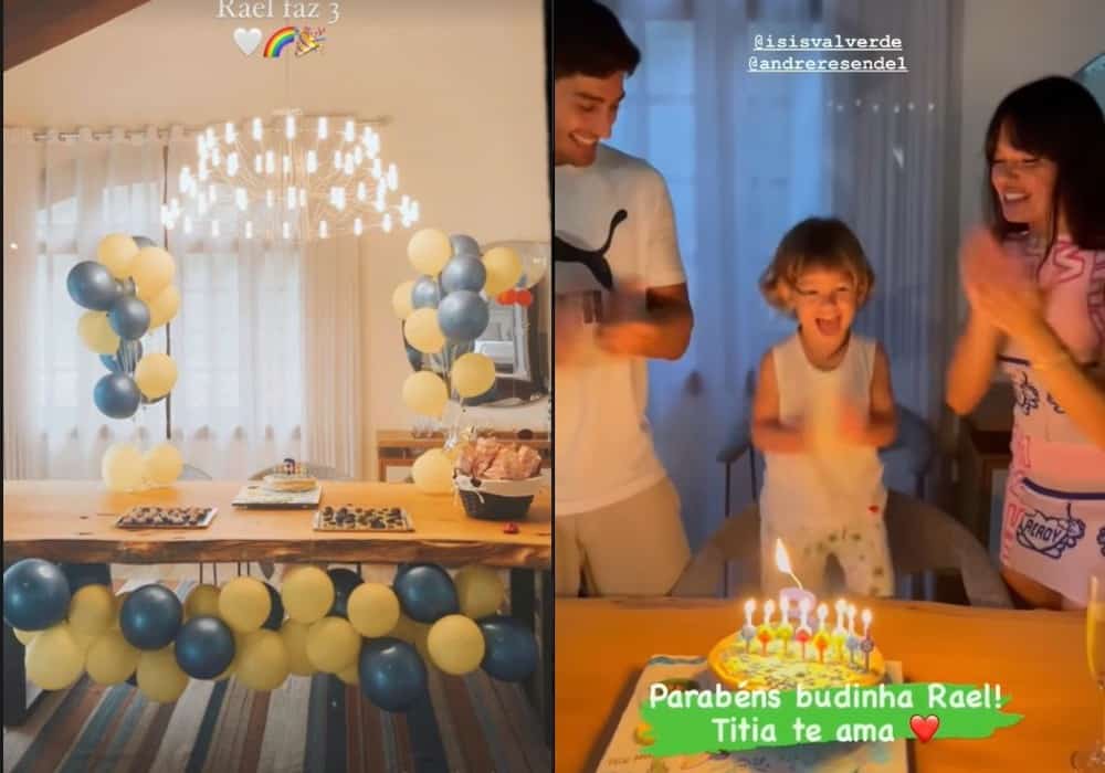 Isis Valverde celebrando o aniversário de seu filho