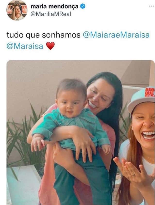 Maiara e Maraisa com o bebê de Marília Mendonça