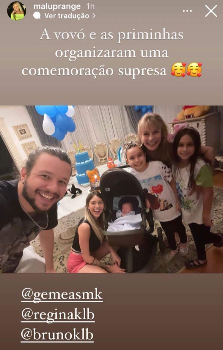 Bruno do KLB posa com família no primeiro mesversário do seu bebê