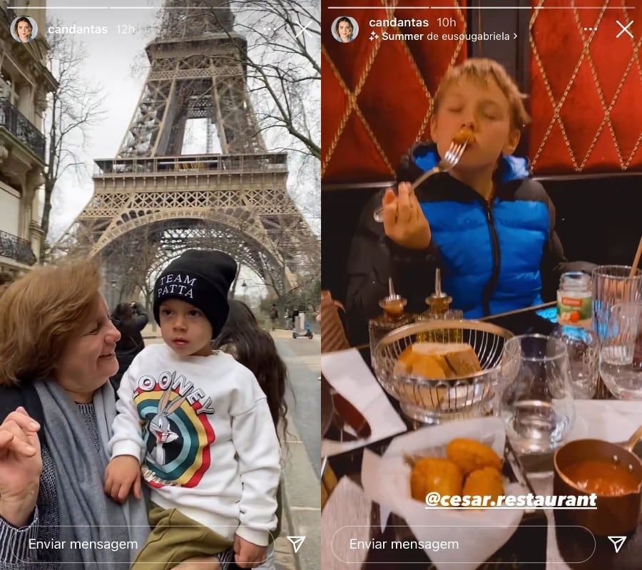 Carol Dantas mostra os filhos em viagem a Paris