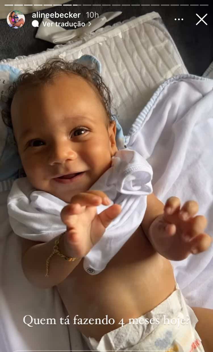 Bebê de Rafael Zulu completa 4 meses