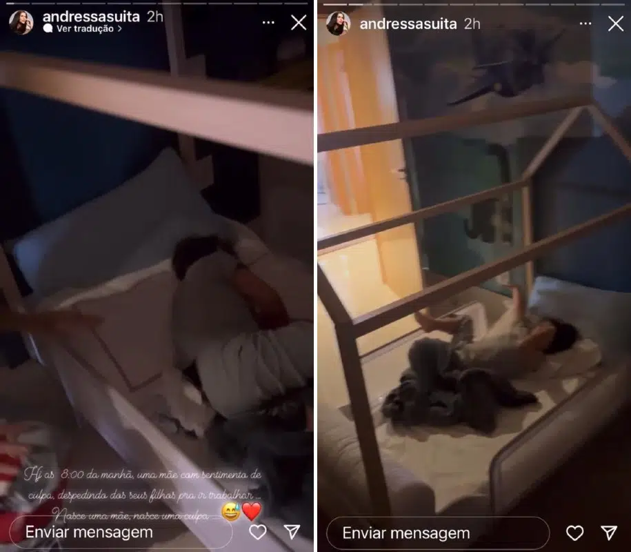 Andressa Suita, esposa de Gusttavo Lima, mostrou os filhos em um quarto diferente 