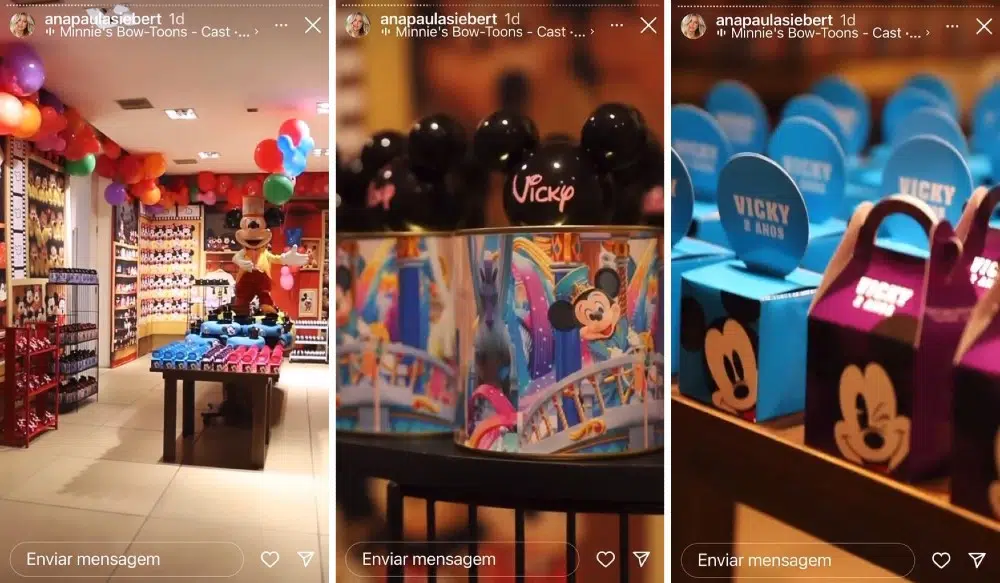 Ana Paula Siebert e Roberto Justus montaram uma loja da Disney