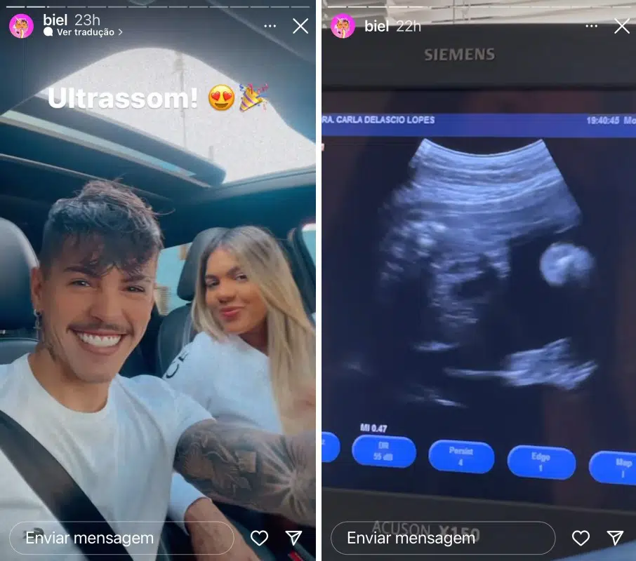 Tays Reis e Biel viram a bebê do casal pelo ultrassom