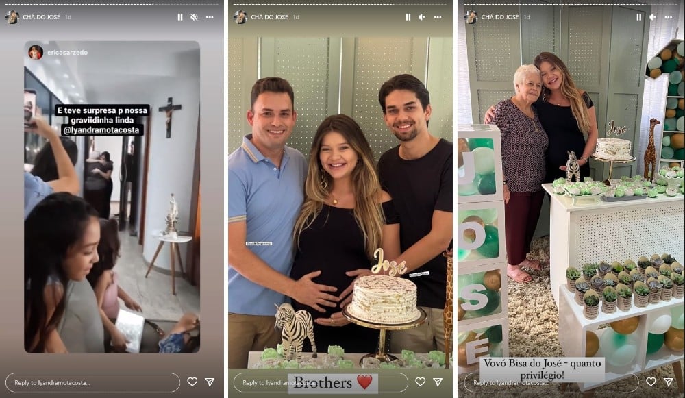 A médica Lyandra Costa, filha do sertanejo Leandro, foi surpreendida com uma festa para seu bebê 