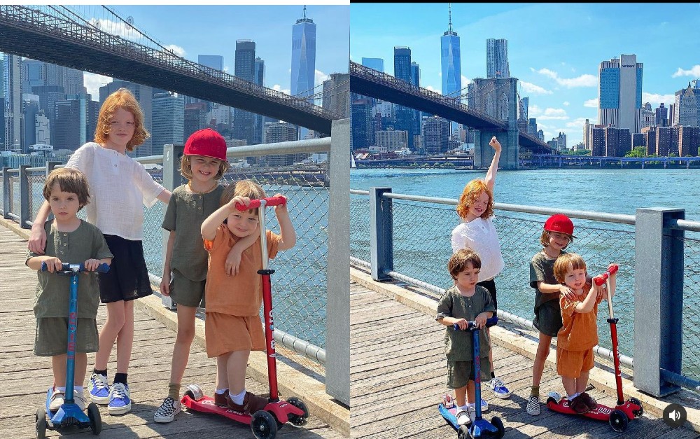 Filhos de Paulo Gustavo e Thales brincam com os filhos de Caroline Trentini em NY