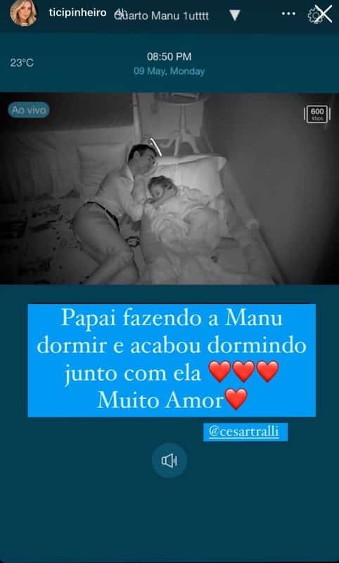 Ticiane Pinheiro compartilha foto de Tralli e Manu em pleno sono
