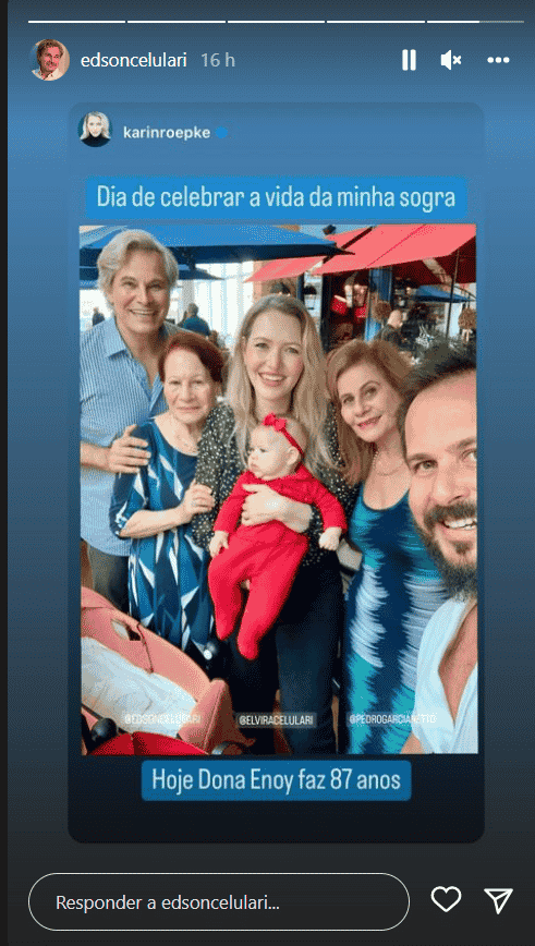 Edson Celulari e Karin Roepke publicam cliques fofos de sua bebê vestida de vermelho e encantam