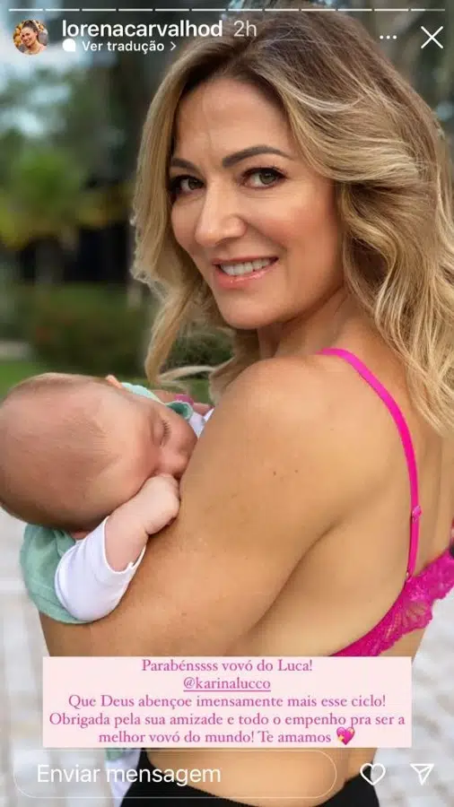 A modelo Lorena Carvalho fez uma linda declaração para a mãe de Lucas Lucco