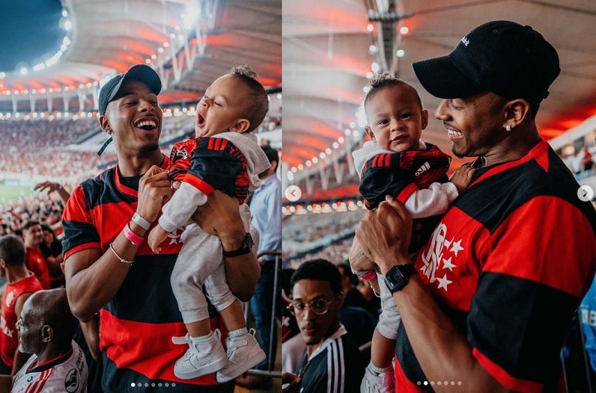 Paulo André mostra 1ª vez do filho no estádio do Maracanã