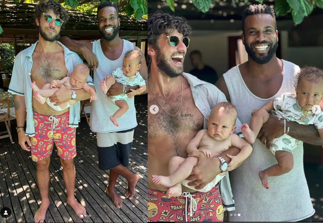 Rafael Zulu mostra registro fofo de seu bebê ao lado de Chay Suede e surpreende