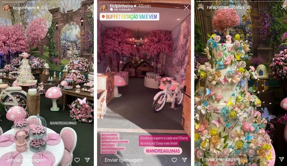 A linda decoração da festa da Manuella, filha de Ticiane Pinheiro e César Tralli