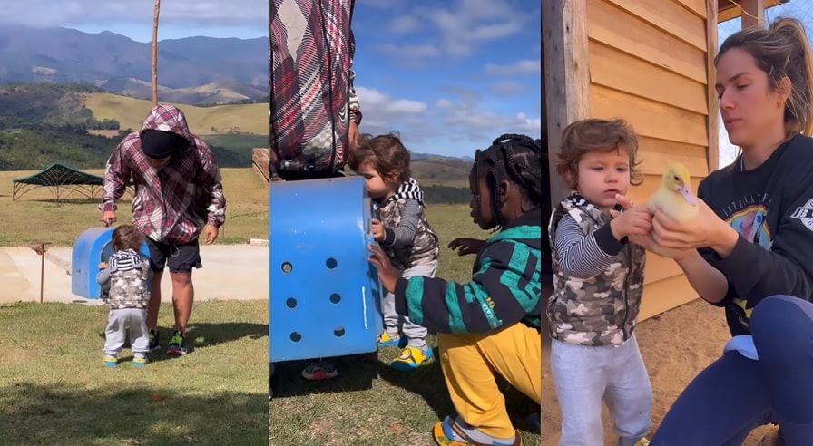 Giovanna Ewbank e Bruno Gagliasso publicam clique do filho, Zyan, de 2 anos, e encantam