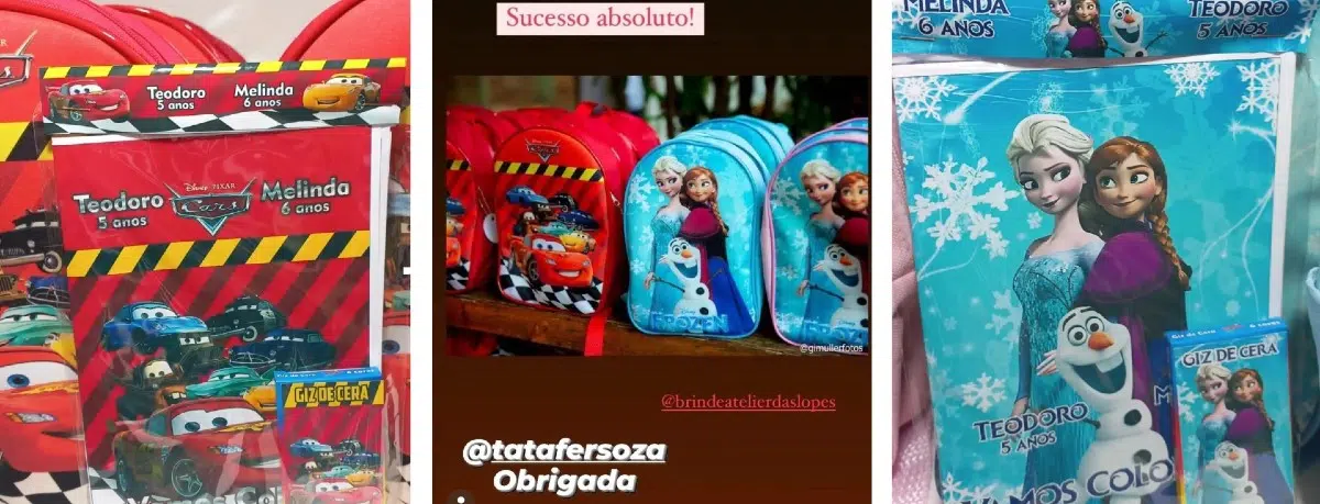 As lindas mochilas que foram as lembrancinhas para as crianças da festa dos filhos de Michel Teló e Thaís Fersoza