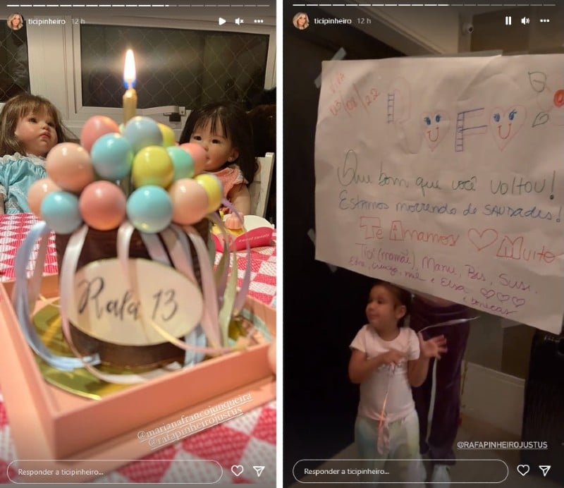 Ticiane Pinheiro fez uma linda festinha para comemorar o aniversário de Rafinha 
