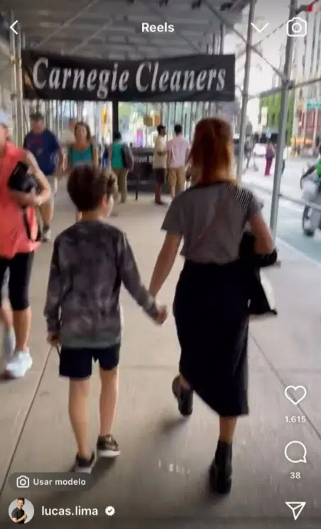 Lucas Limas publica foto rara de Sandy em passeio com o filho