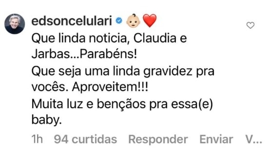 Edson Celulari faz comentário sobre gestação de Claudia Raia e encanta