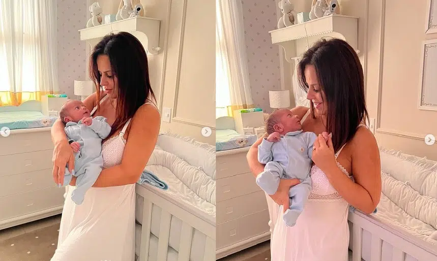 Viviane Araújo surge com seu bebê e encanta