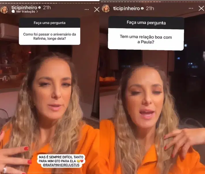 Ticiane Pinheiro responde perguntas dos fãs sobre relação com a madrasta de Rafinha Justus
