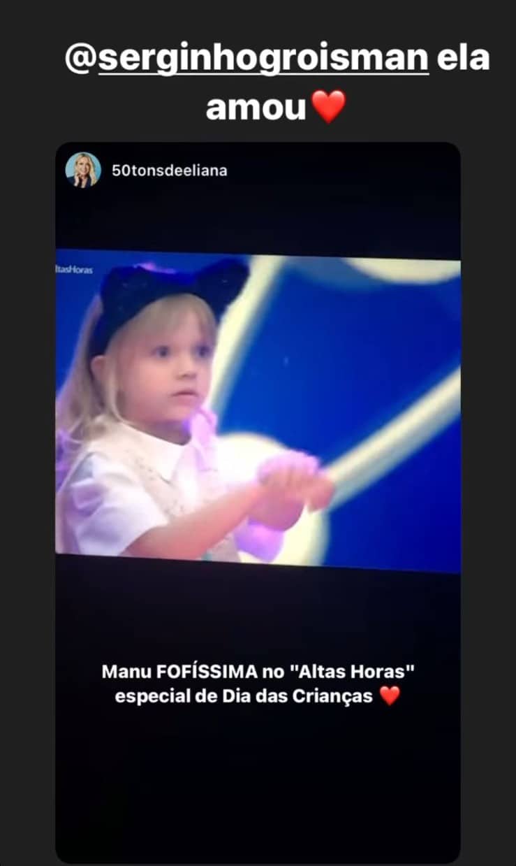 Eliana mostra a filha no programa de Serginho Groisman e explica