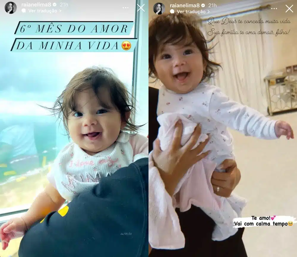 Raiane Lima celebra 6 meses da sua bebê com Gabriel Jesus