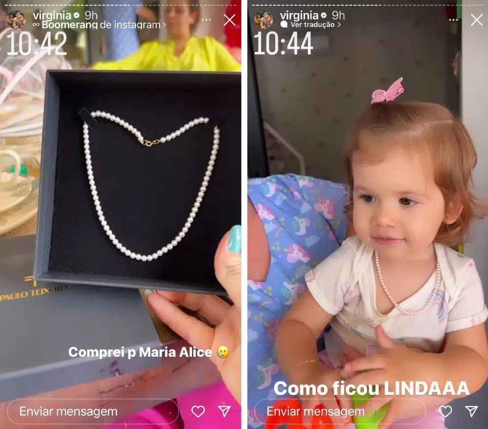 Virgínia Fonseca e Zé Felipe presenteiam a filha, de 1 ano, com joia de luxo