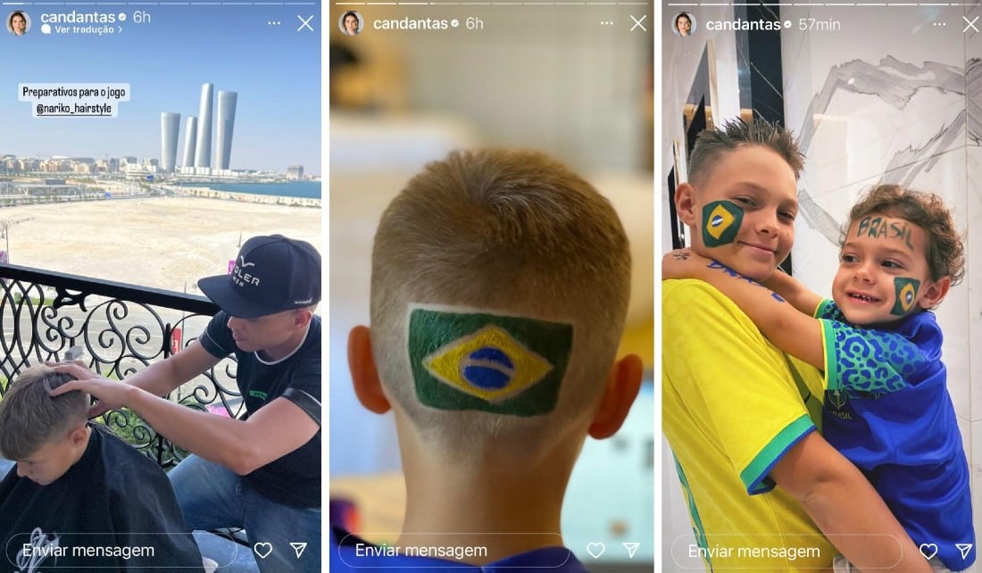 Davi Lucca, son of Carol Dantas and Neymar Jr., with his brother and ready for the game