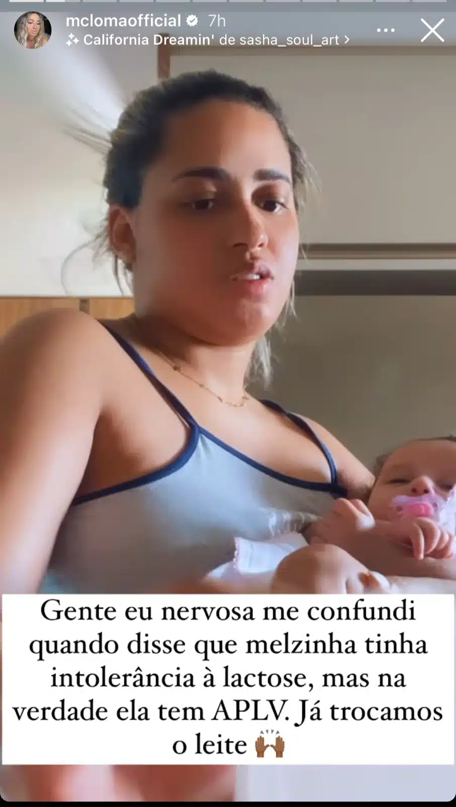 MC Loma posa com sua bebê e desabafa sobre a saúde da filha