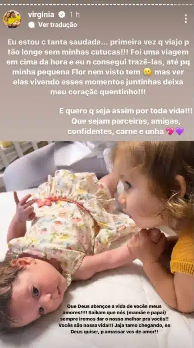 Virgínia Fonseca exibe suas bebês conta motivo de não ter levado elas para viagem aos EUA