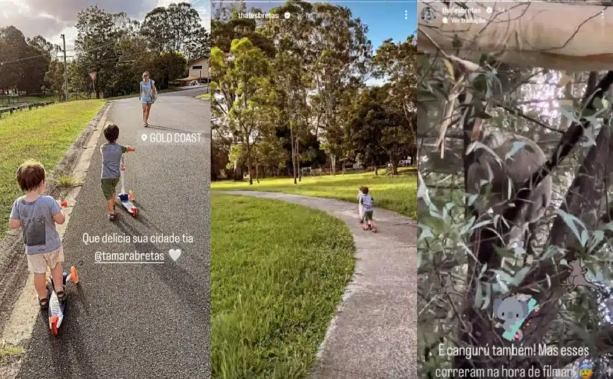 Filhos de Paulo Gustavo surgem em passeio de patinete de férias na Austrália